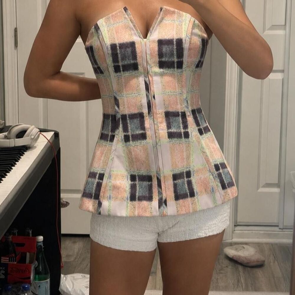 Finders Keepers Women's plaid top Corset